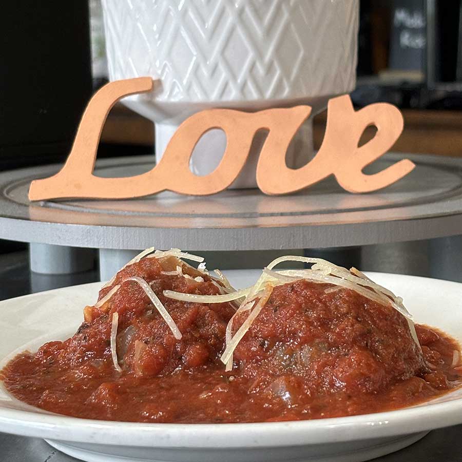 Meatballs for monday dinner from 1st Street Cafe in Leechburg, PA