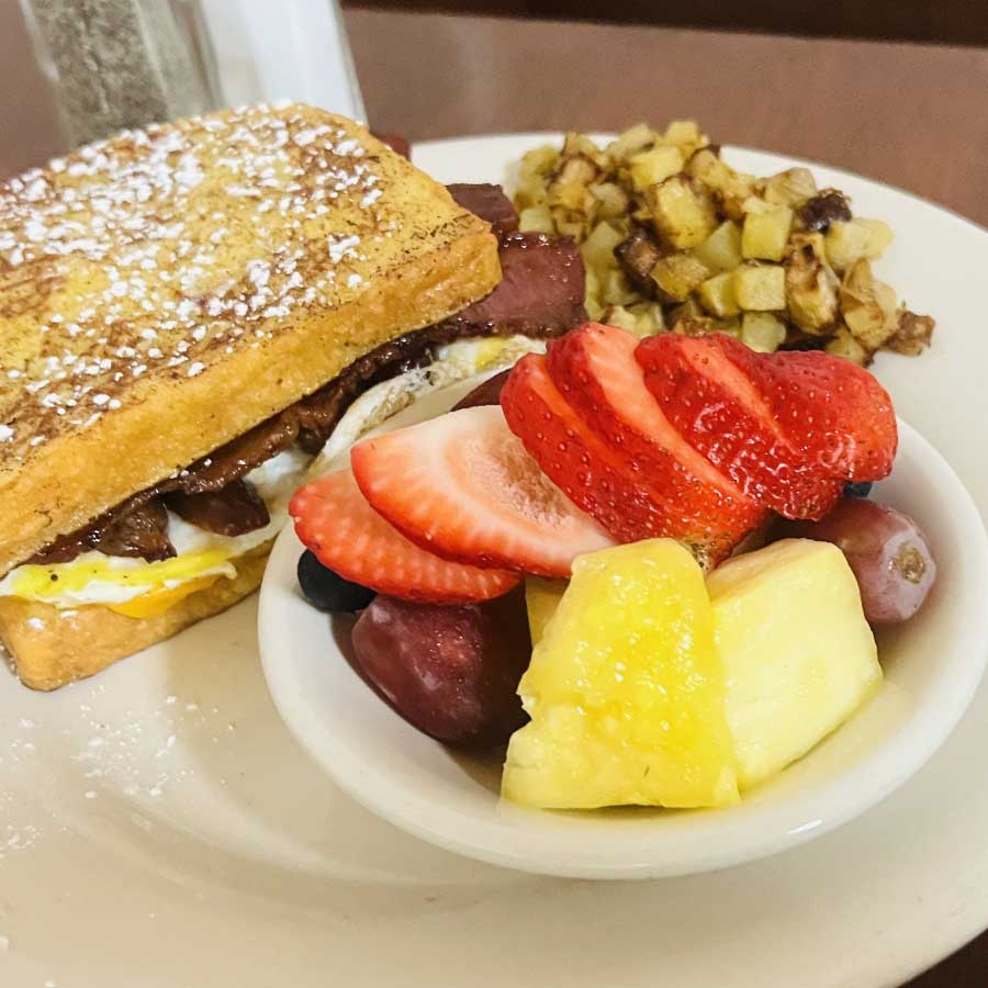 Start your day with a breakfast sandwich and fruit at 1st Street Cafe in Leechburg PA