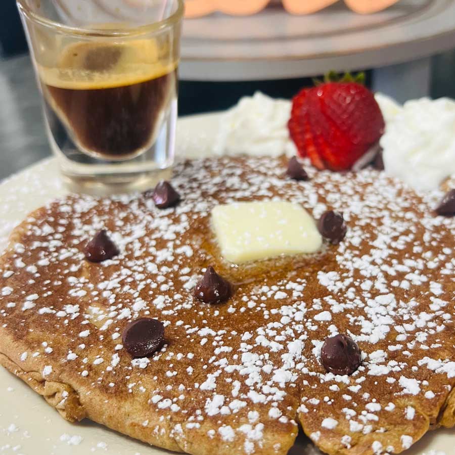 Chocolate chip pancakes from 1st Street Cafe in Leechburg, PA